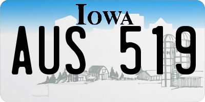 IA license plate AUS519