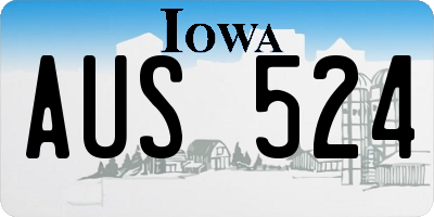 IA license plate AUS524
