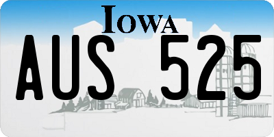 IA license plate AUS525