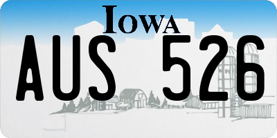 IA license plate AUS526