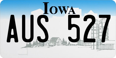 IA license plate AUS527