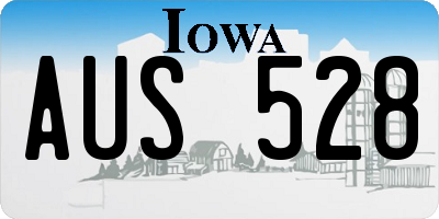 IA license plate AUS528