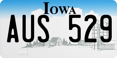 IA license plate AUS529