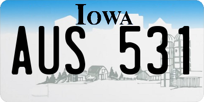 IA license plate AUS531