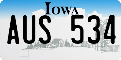 IA license plate AUS534