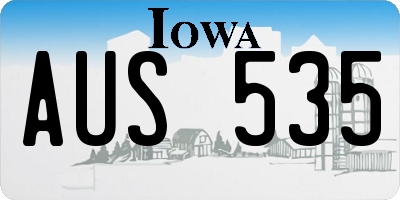 IA license plate AUS535