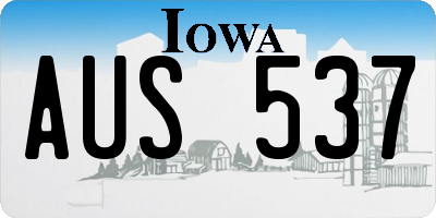 IA license plate AUS537