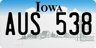 IA license plate AUS538
