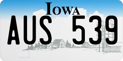 IA license plate AUS539