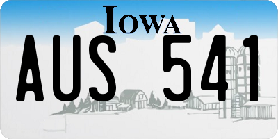 IA license plate AUS541
