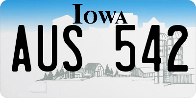 IA license plate AUS542