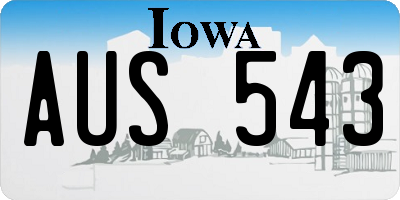 IA license plate AUS543