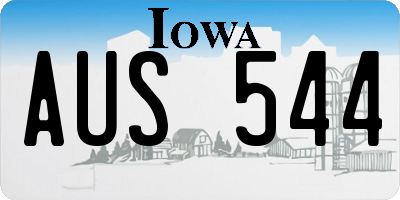 IA license plate AUS544