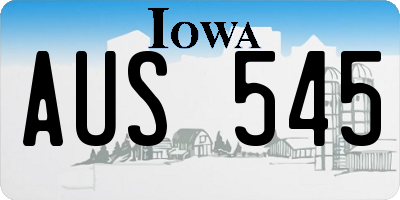 IA license plate AUS545