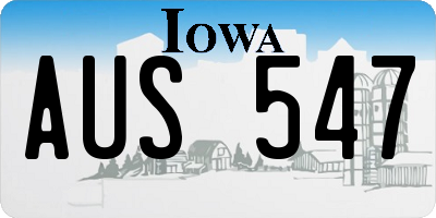 IA license plate AUS547
