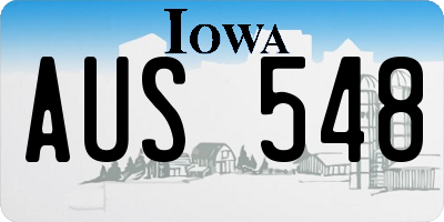 IA license plate AUS548