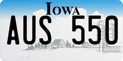 IA license plate AUS550