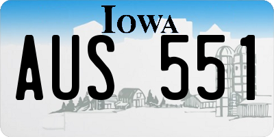 IA license plate AUS551