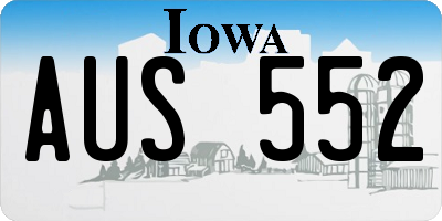 IA license plate AUS552