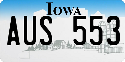 IA license plate AUS553