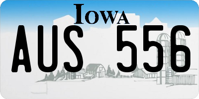 IA license plate AUS556