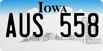 IA license plate AUS558