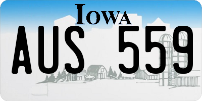 IA license plate AUS559