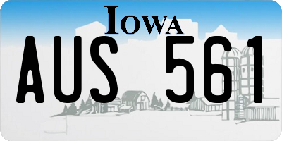 IA license plate AUS561
