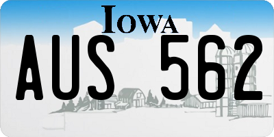 IA license plate AUS562