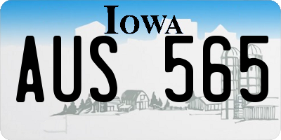 IA license plate AUS565