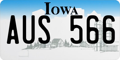 IA license plate AUS566