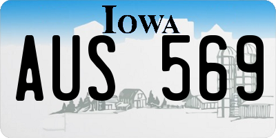 IA license plate AUS569