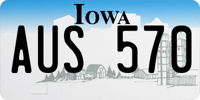 IA license plate AUS570