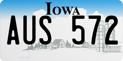 IA license plate AUS572
