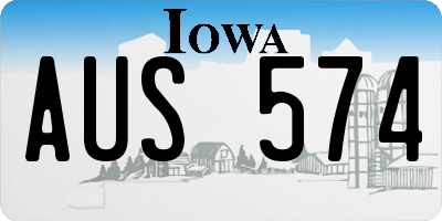 IA license plate AUS574