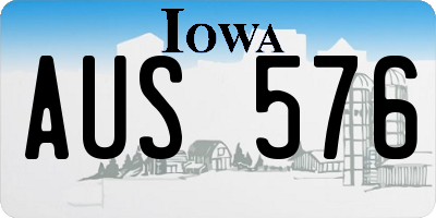 IA license plate AUS576