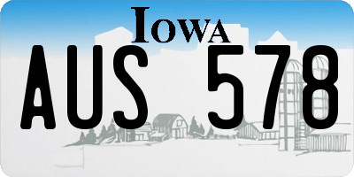 IA license plate AUS578