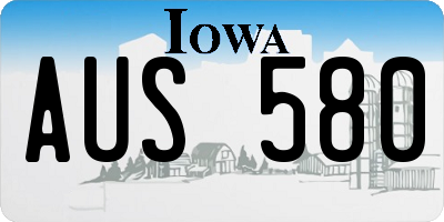 IA license plate AUS580