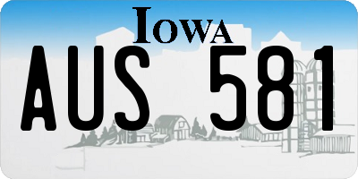 IA license plate AUS581