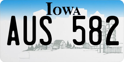 IA license plate AUS582