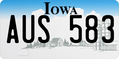 IA license plate AUS583