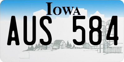 IA license plate AUS584