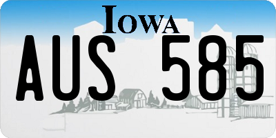 IA license plate AUS585