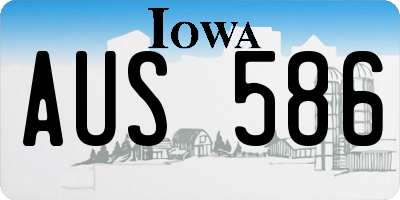 IA license plate AUS586