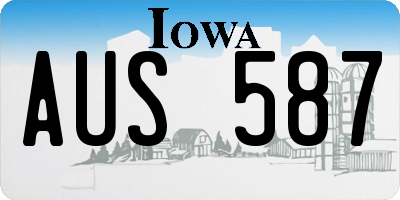 IA license plate AUS587