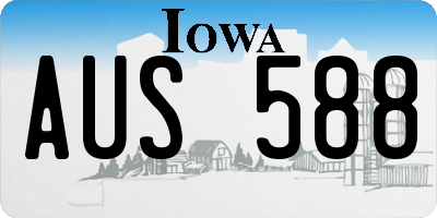 IA license plate AUS588