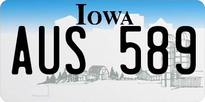 IA license plate AUS589