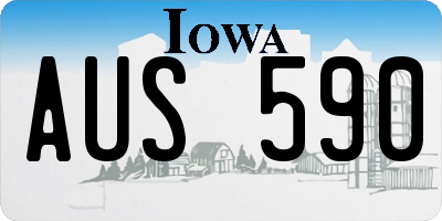 IA license plate AUS590