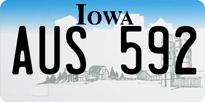 IA license plate AUS592
