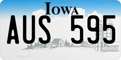 IA license plate AUS595